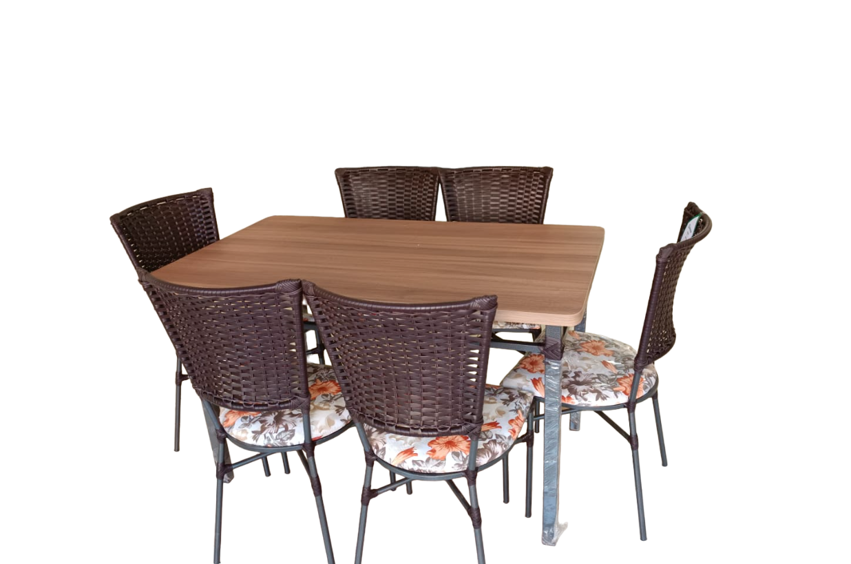 MESA COMEDOR  DALIA -MDF C  6 SILLAS  - SILLAS RATAN